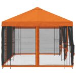 vidaXL Altánok so stenami 6 x 3 m Oranžová Polyester a oceľ 190 – Obrázok 4