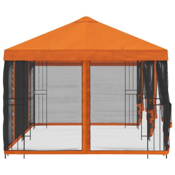 vidaXL Altánok so stenami 6 x 3 m Oranžová Polyester a oceľ 190 – Obrázok 4
