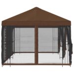 vidaXL Altánok so stenami 6 x 3 m Hnedá Polyester a oceľ 190 – Obrázok 4