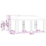 vidaXL Záhradný altánok 6 x 3 m Zelená Polyester a oceľ 190 – Obrázok 7