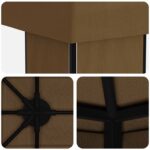 vidaXL Záhradný altánok 6 x 3 m Sivohnedá Polyester a oceľ 190 – Obrázok 5