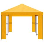 vidaXL Záhradný altánok 6 x 3 m Žltá Polyester a oceľ 190 – Obrázok 4
