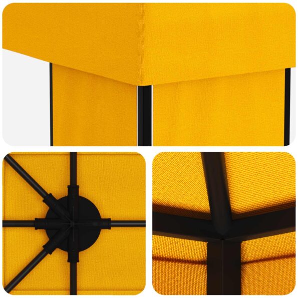 vidaXL Záhradný altánok 6 x 3 m Žltá Polyester a oceľ 190 – Obrázok 5