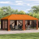 vidaXL Záhradný altánok 6 x 3 m Oranžová Polyester a oceľ 190