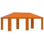 vidaXL Záhradný altánok 6 x 3 m Oranžová Polyester a oceľ 190 – Obrázok 2