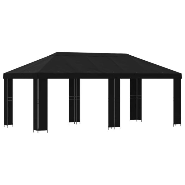 vidaXL Záhradný altánok 6 x 3 m Čierna Polyester a oceľ 190 – Obrázok 2
