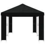 vidaXL Záhradný altánok 6 x 3 m Čierna Polyester a oceľ 190 – Obrázok 4
