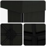 vidaXL Záhradný altánok 6 x 3 m Čierna Polyester a oceľ 190 – Obrázok 5