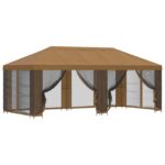 vidaXL Altánok so stenami 6 x 3 m Béžová Polyester a oceľ 190 – Obrázok 2