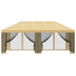 vidaXL Altánok so stenami 6 x 3 m Krémová Polyester a oceľ 190 – Obrázok 3
