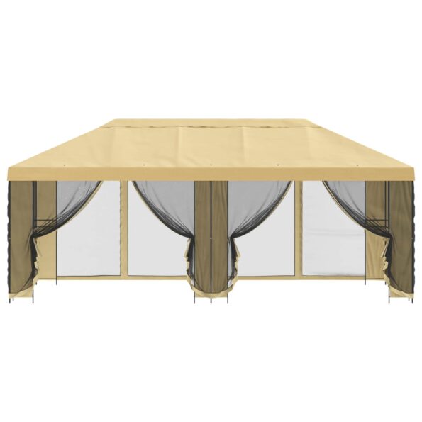 vidaXL Altánok so stenami 6 x 3 m Krémová Polyester a oceľ 190 – Obrázok 3