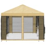 vidaXL Altánok so stenami 6 x 3 m Krémová Polyester a oceľ 190 – Obrázok 4