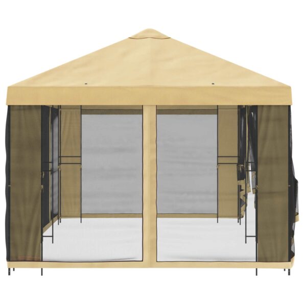 vidaXL Altánok so stenami 6 x 3 m Krémová Polyester a oceľ 190 – Obrázok 4