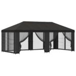 vidaXL Altánok so stenami 6 x 3 m Antracitová Polyester a oceľ 190 – Obrázok 2