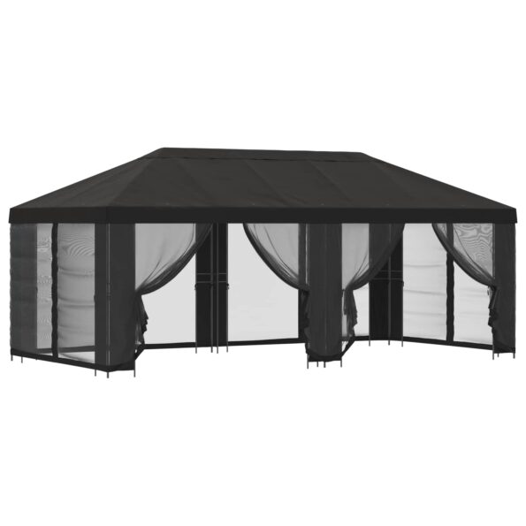 vidaXL Altánok so stenami 6 x 3 m Antracitová Polyester a oceľ 190 – Obrázok 2