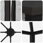 vidaXL Altánok so stenami 6 x 3 m Antracitová Polyester a oceľ 190 – Obrázok 5