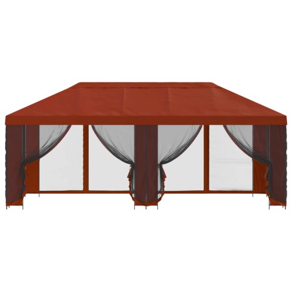 vidaXL Altánok so stenami 6 x 3 m Tehlová Polyester a oceľ 190 – Obrázok 3