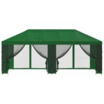 vidaXL Altánok so stenami 6 x 3 m Zelená Polyester a oceľ 190 – Obrázok 3