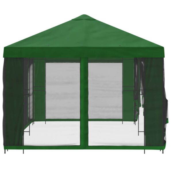 vidaXL Altánok so stenami 6 x 3 m Zelená Polyester a oceľ 190 – Obrázok 4