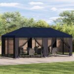 vidaXL Altánok so stenami 6 x 3 m Modrá Polyester a oceľ 190