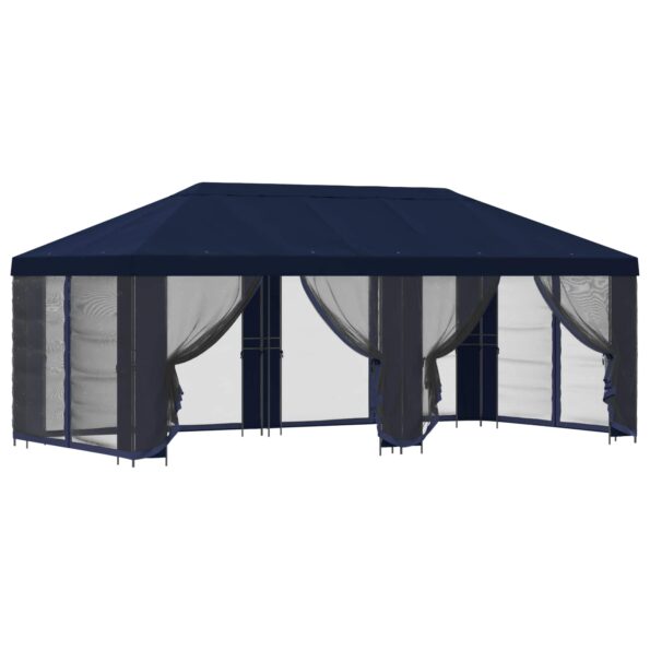 vidaXL Altánok so stenami 6 x 3 m Modrá Polyester a oceľ 190 – Obrázok 2