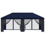 vidaXL Altánok so stenami 6 x 3 m Modrá Polyester a oceľ 190 – Obrázok 3