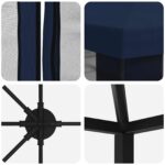 vidaXL Altánok so stenami 6 x 3 m Modrá Polyester a oceľ 190 – Obrázok 5