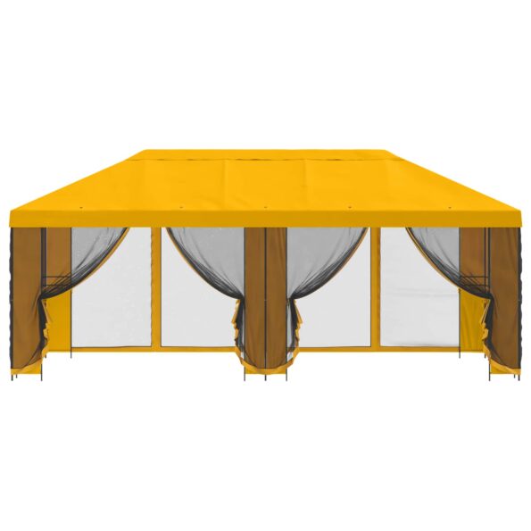vidaXL Altánok so stenami 6 x 3 m Žltá Polyester a oceľ 190 – Obrázok 3