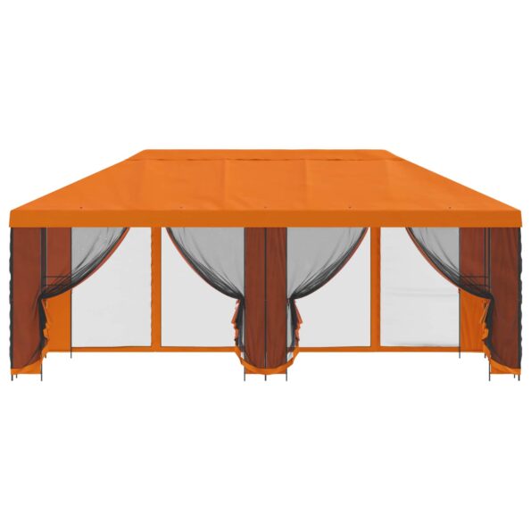 vidaXL Altánok so stenami 6 x 3 m Oranžová Polyester a oceľ 190 – Obrázok 3