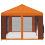 vidaXL Altánok so stenami 6 x 3 m Oranžová Polyester a oceľ 190 – Obrázok 4