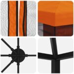vidaXL Altánok so stenami 6 x 3 m Oranžová Polyester a oceľ 190 – Obrázok 5