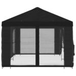 vidaXL Altánok so stenami 6 x 3 m Čierna Polyester a oceľ 190 – Obrázok 4