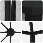 vidaXL Altánok so stenami 6 x 3 m Čierna Polyester a oceľ 190 – Obrázok 5