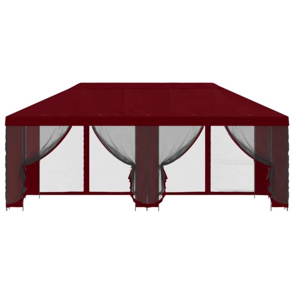 vidaXL Altánok so stenami 6 x 3 m Vínovo červená Polyester a oceľ 190 – Obrázok 3