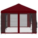 vidaXL Altánok so stenami 6 x 3 m Vínovo červená Polyester a oceľ 190 – Obrázok 4