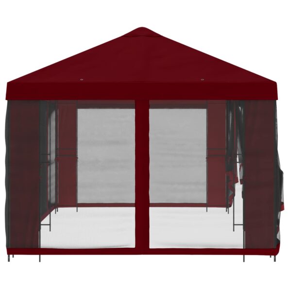 vidaXL Altánok so stenami 6 x 3 m Vínovo červená Polyester a oceľ 190 – Obrázok 4