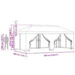 vidaXL Altánok so stenami 6 x 3 m Hnedá Polyester a oceľ 190 – Obrázok 7