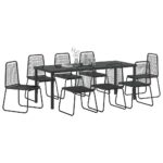 vidaXL Záhradný jedálenský set 9 pcs Čierna – Obrázok 3