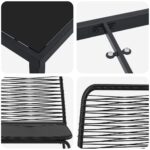 vidaXL Záhradný jedálenský set 9 pcs Čierna – Obrázok 9