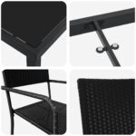 vidaXL Záhradný jedálenský set s vankúšom 5 pcs Čierna polyratan – Obrázok 9