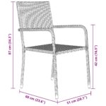 vidaXL Záhradný jedálenský set s vankúšom 5 pcs Čierna polyratan – Obrázok 10
