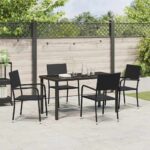 vidaXL Záhradný jedálenský set s vankúšom 5 pcs Čierna polyratan – Obrázok 4