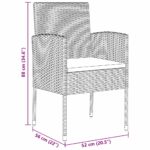 vidaXL Záhradný jedálenský set s vankúšom 9 pcs Sivá polyratan – Obrázok 10