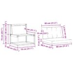 vidaXL Záhradná súprava gaučov s vankúšom 3 pcs Prírodná a čierna – Obrázok 7