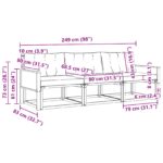 vidaXL Záhradná súprava gaučov s vankúšom 3 pcs Prírodná a béžová – Obrázok 6