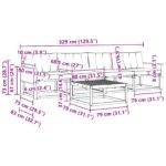 vidaXL Záhradná súprava gaučov s vankúšom 5 pcs Prírodná a svetlosivá – Obrázok 7