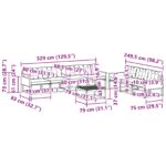 vidaXL Záhradná súprava gaučov s vankúšom 8 pcs Prírodná a krémová – Obrázok 8