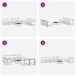 vidaXL Záhradná súprava gaučov s vankúšom 8 pcs Prírodná a béžová – Obrázok 7