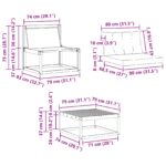 vidaXL Záhradná súprava gaučov s vankúšom 9 pcs Prírodná a krémová – Obrázok 9