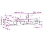 vidaXL Záhradná súprava gaučov s vankúšom 5 pcs Prírodná a svetlosivá – Obrázok 8